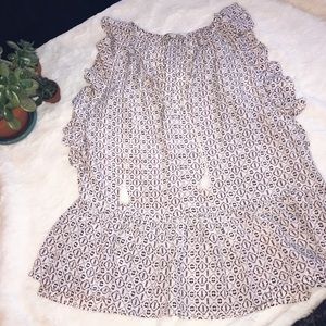 Madewell flowy white and purple patterned